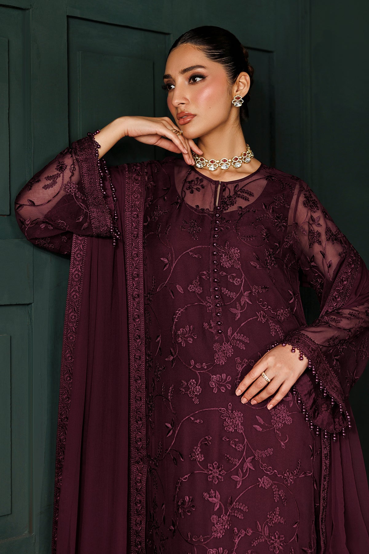 EMBROIDERED CHIFFON SF-4436