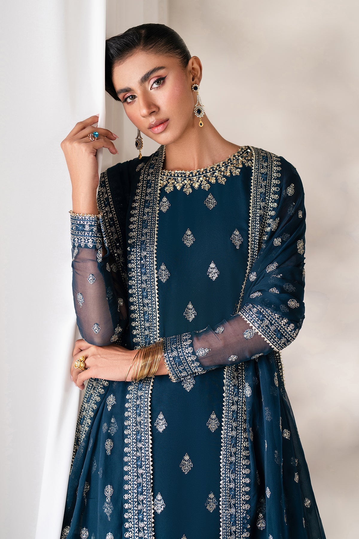 EMBROIDERED CHIFFON UF-4142