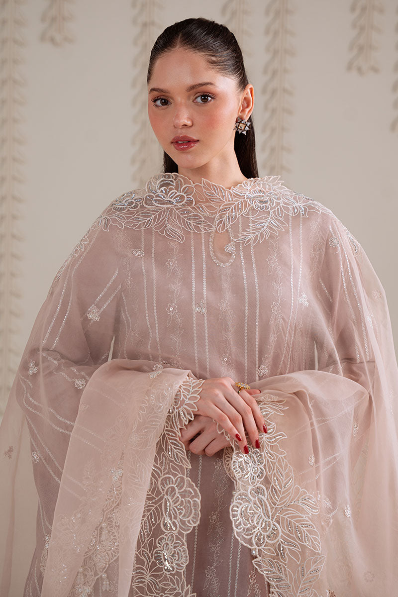 BURNT SAND-3PC SILK EMBROIDERED SUIT