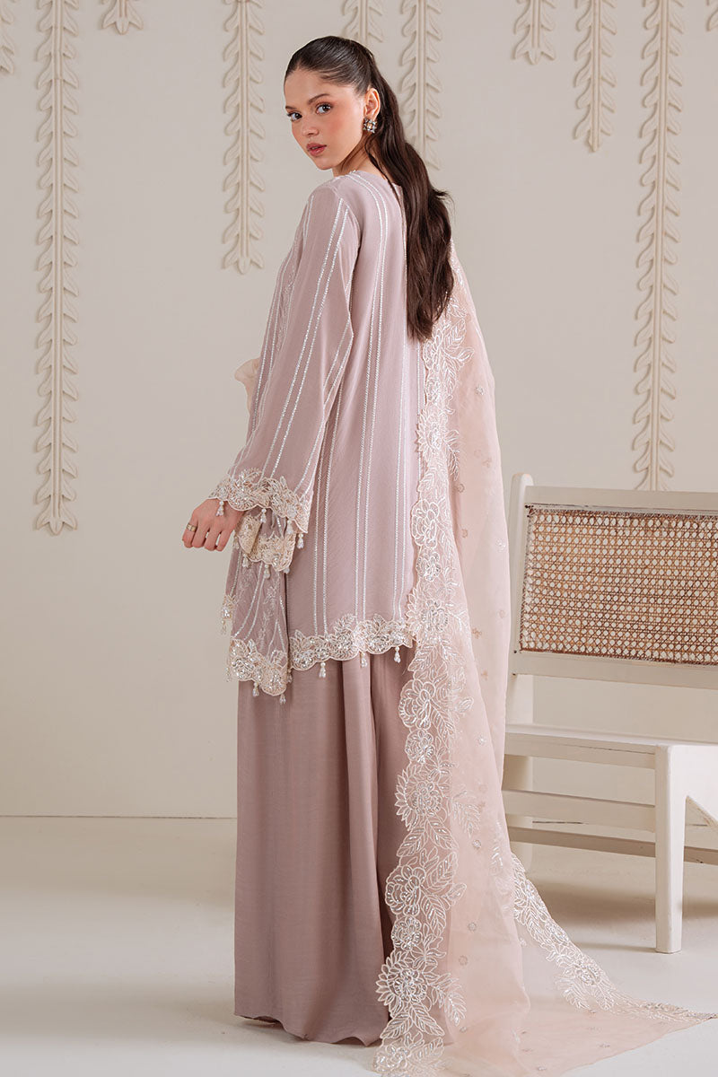 BURNT SAND-3PC SILK EMBROIDERED SUIT