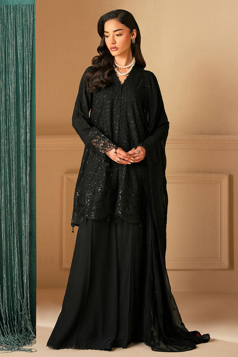 RAVEN HAZE-4 PIECE EMBROIDERED ORGANZA SUIT
