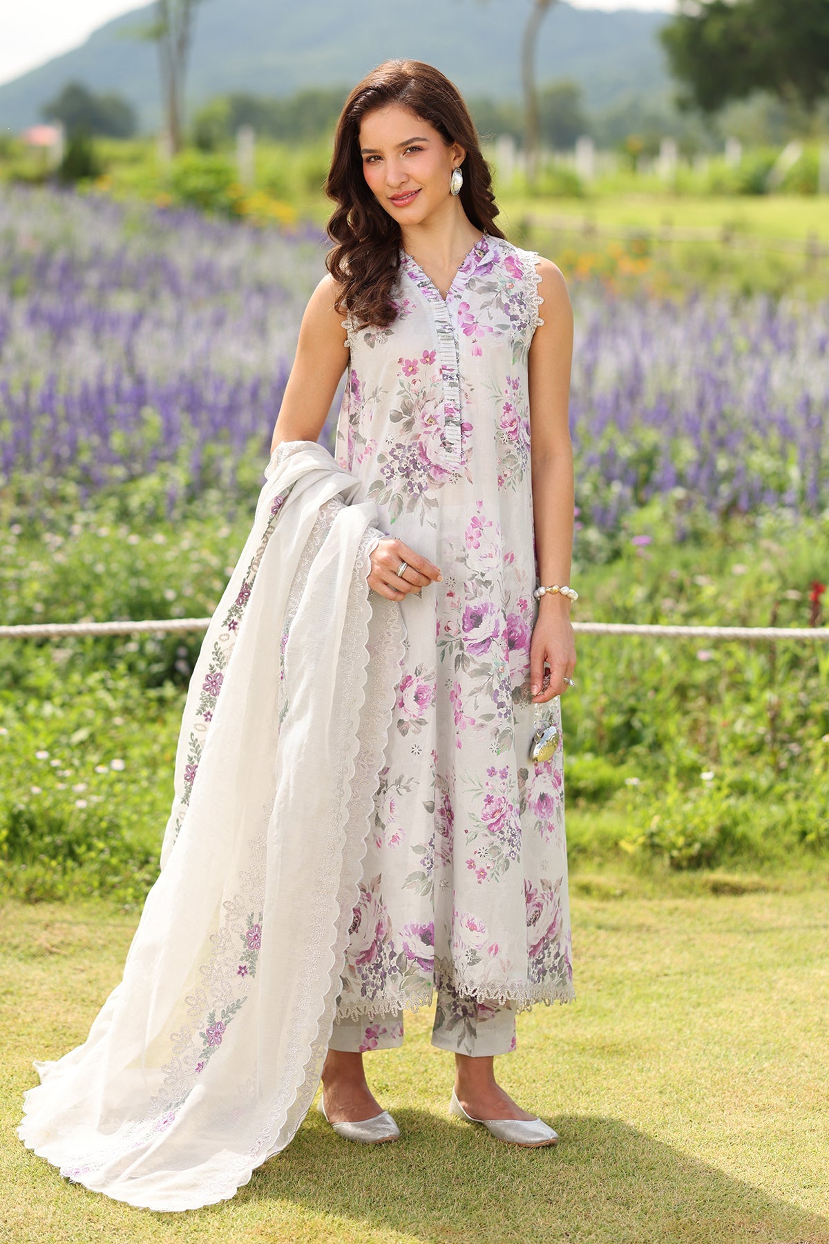 3 Piece Unstitched Embroidered Twill Linen Suit