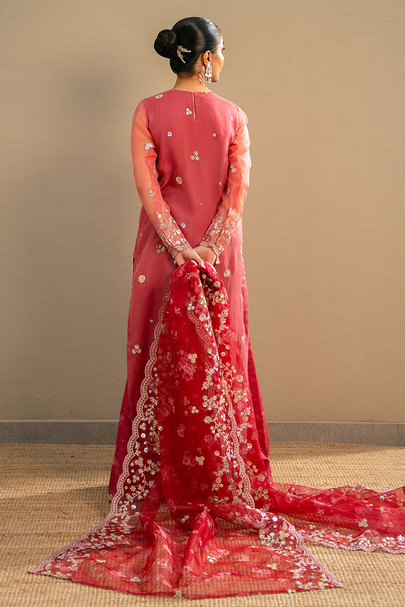 CRIMSON FIRE-3PC ORGANZA EMBROIDERED PRET