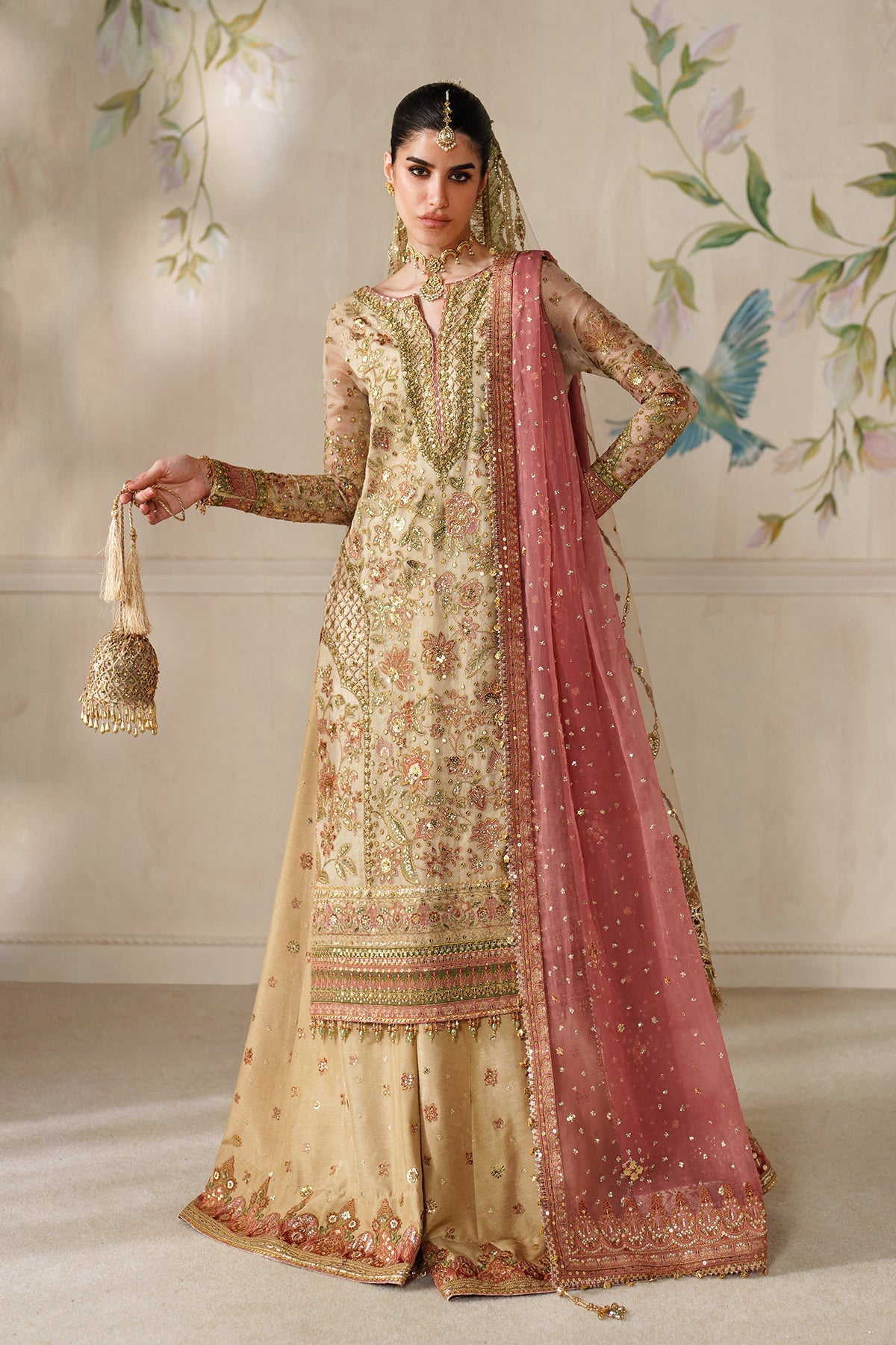 EMBROIDERED NET CH14-02 STITCHED