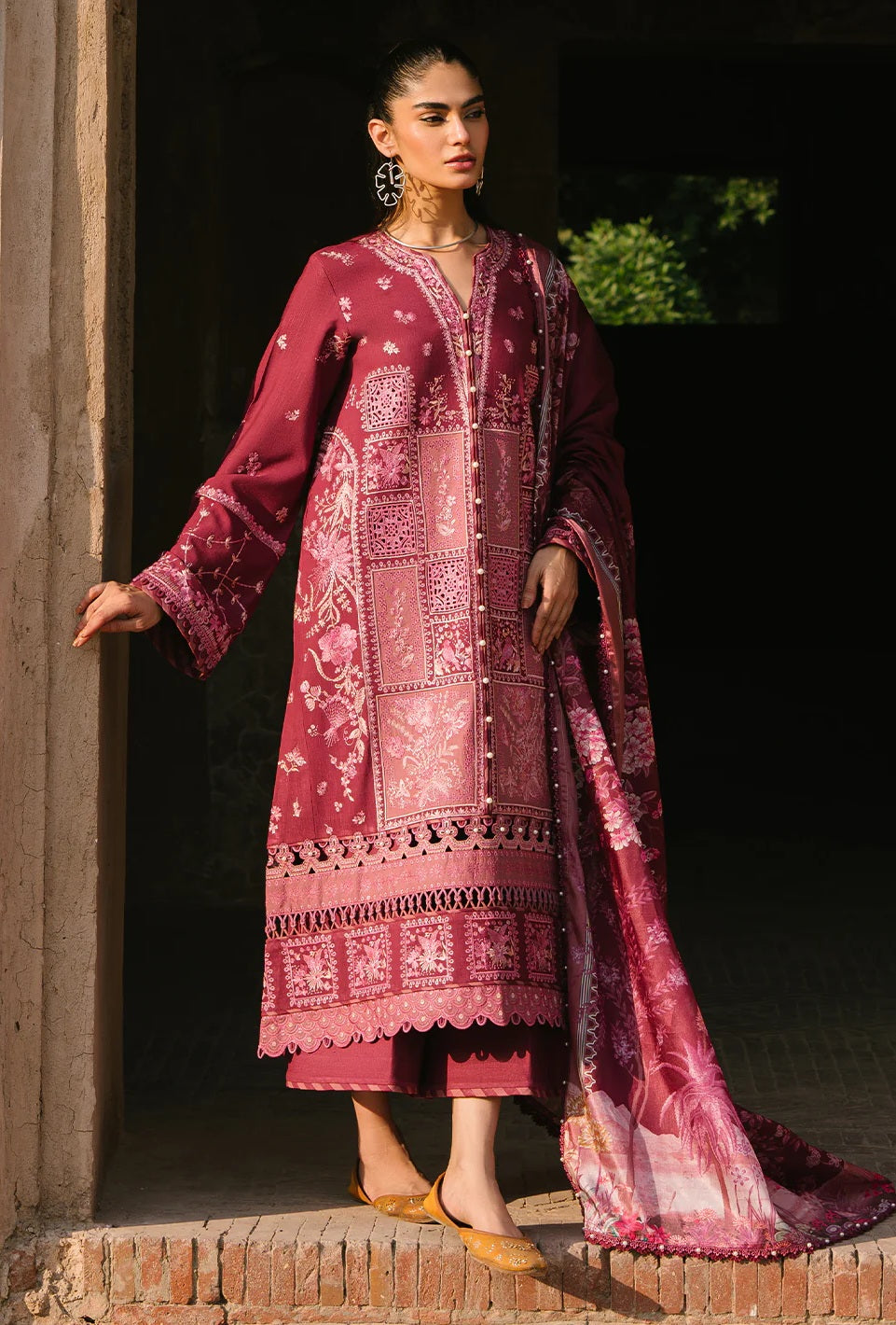 Bin Ilyas - 153 B - Luxury Lawn Embroidered Unstitched 3 Piece