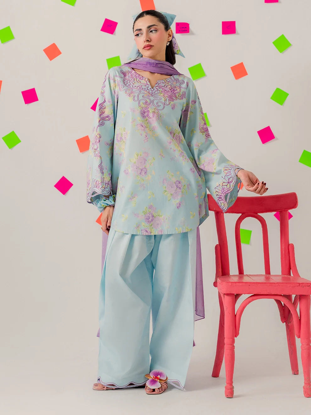 Ribbon - 3Pc Printkari Suit