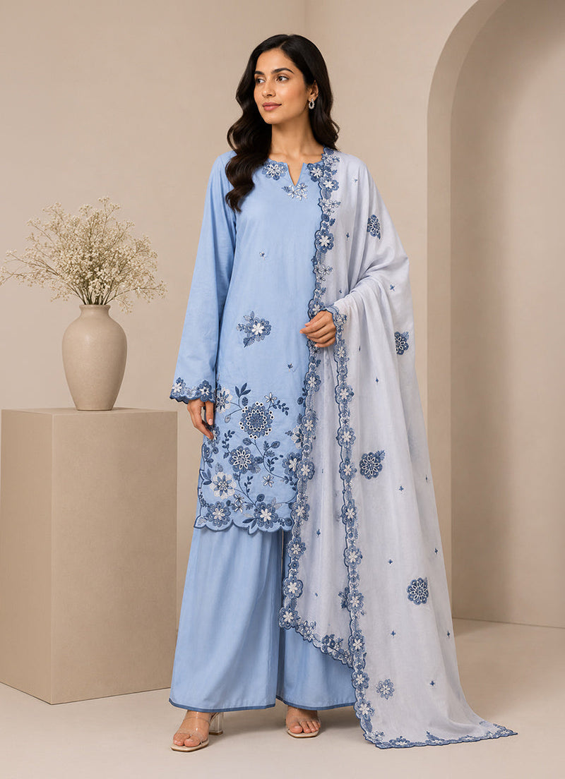 Embroidered 3 PC Suit