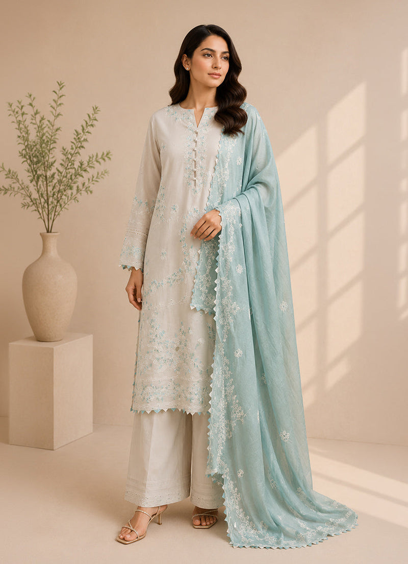 Embroidered 3 PC Suit