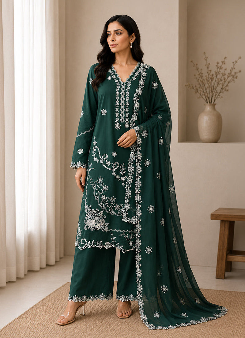Embroidered 3 PC Suit