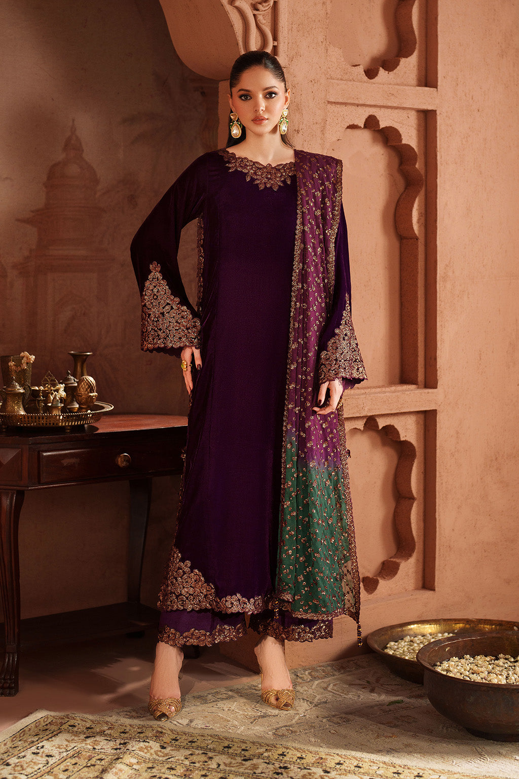 IV-57 Embroidered Velvet