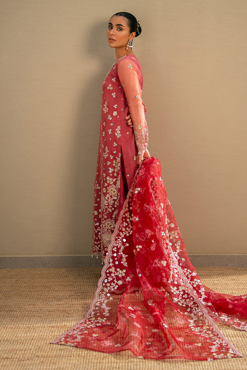 CRIMSON FIRE-3PC ORGANZA EMBROIDERED PRET