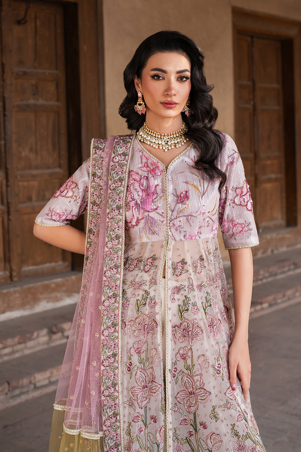 ILC-08 Embroidered Printed Silk (FROCK)
