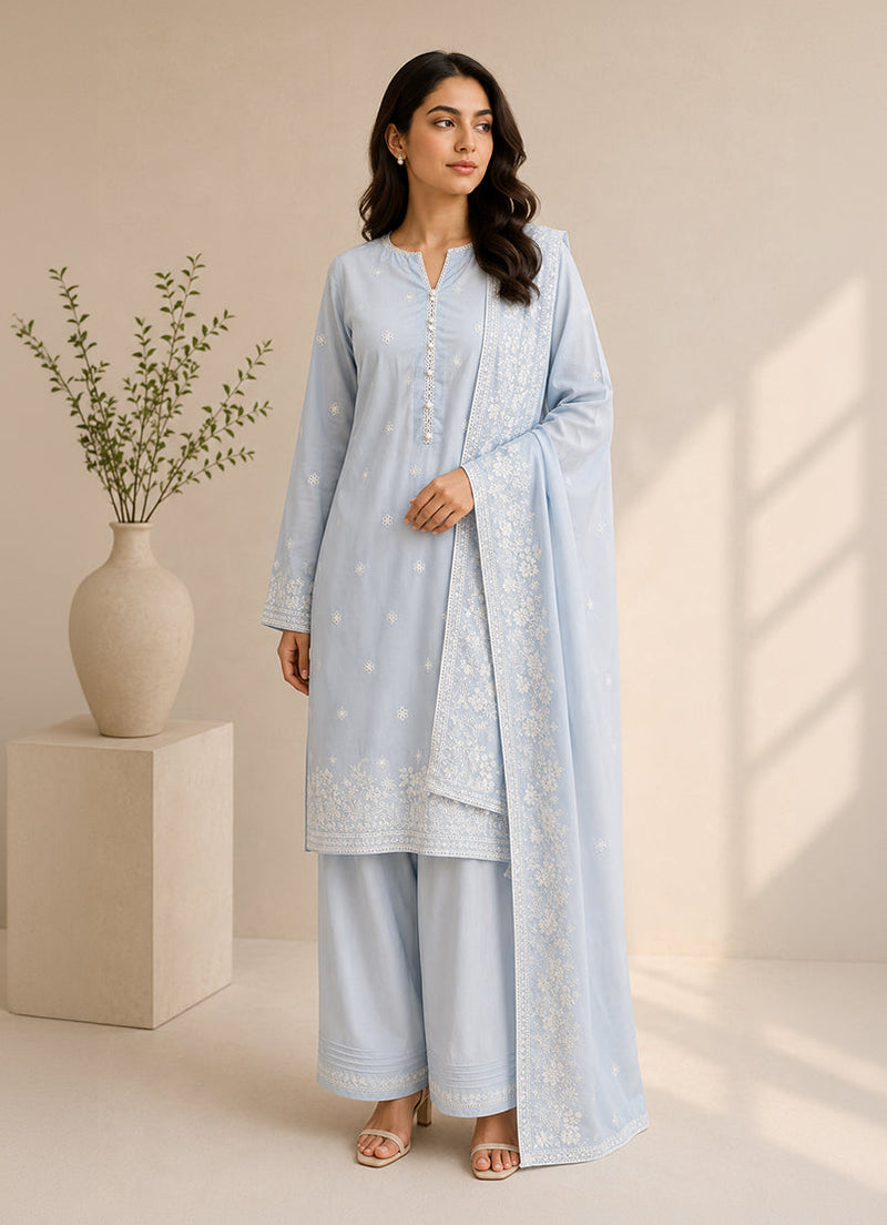 Embroidered 3 PC Suit