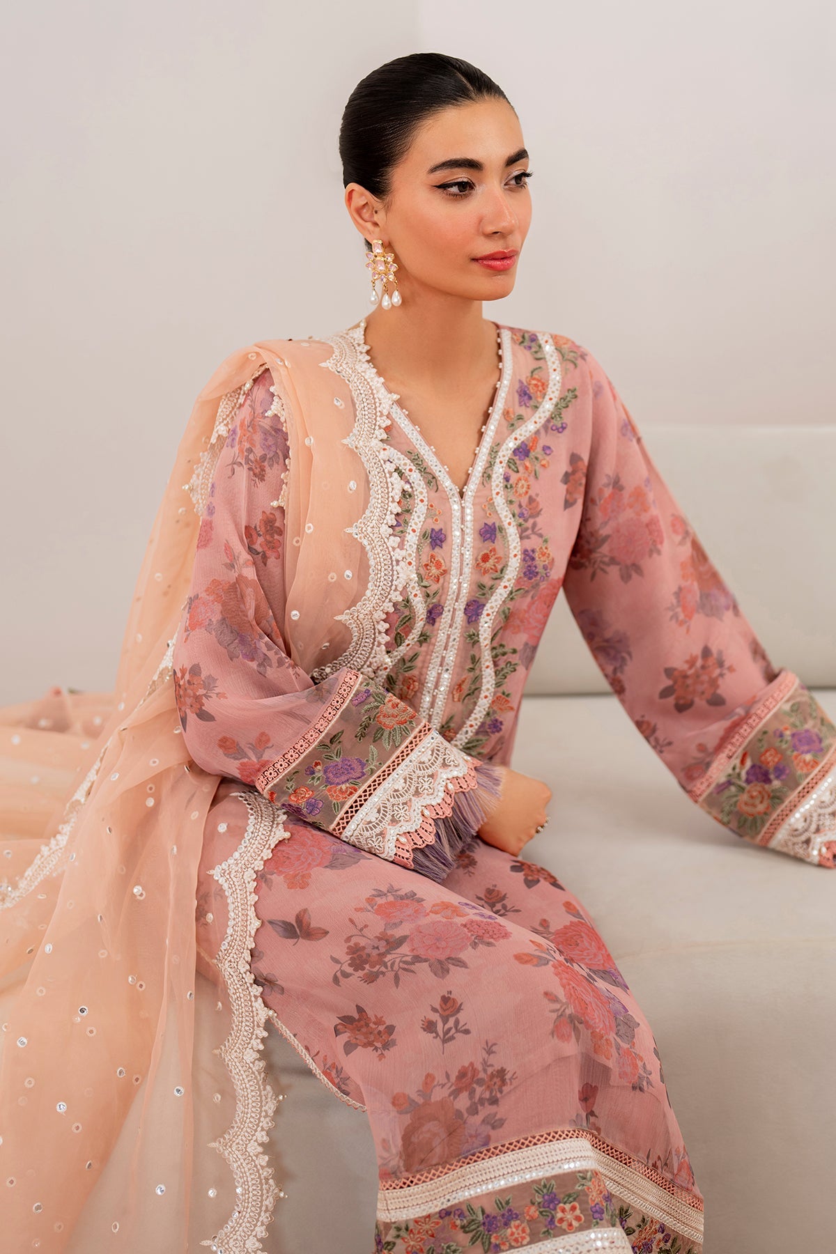 EMBROIDERED CHIFFON UF-705