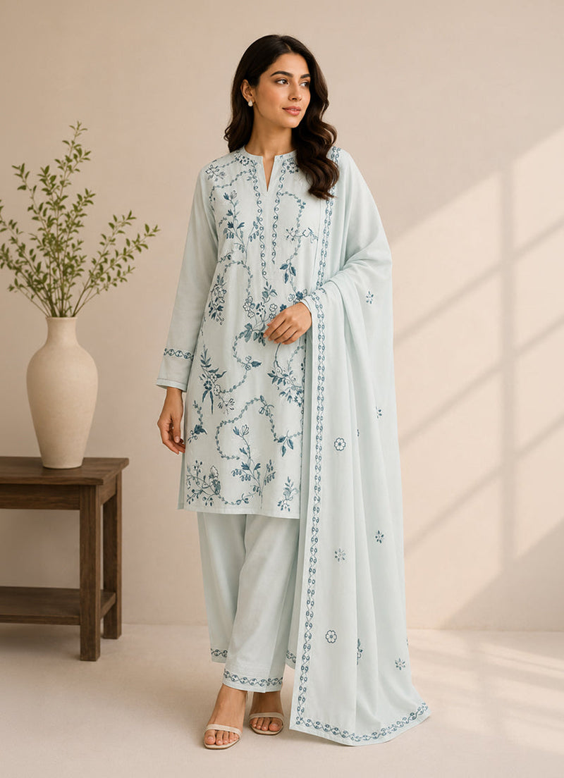 Embroidered 3 PC Suit