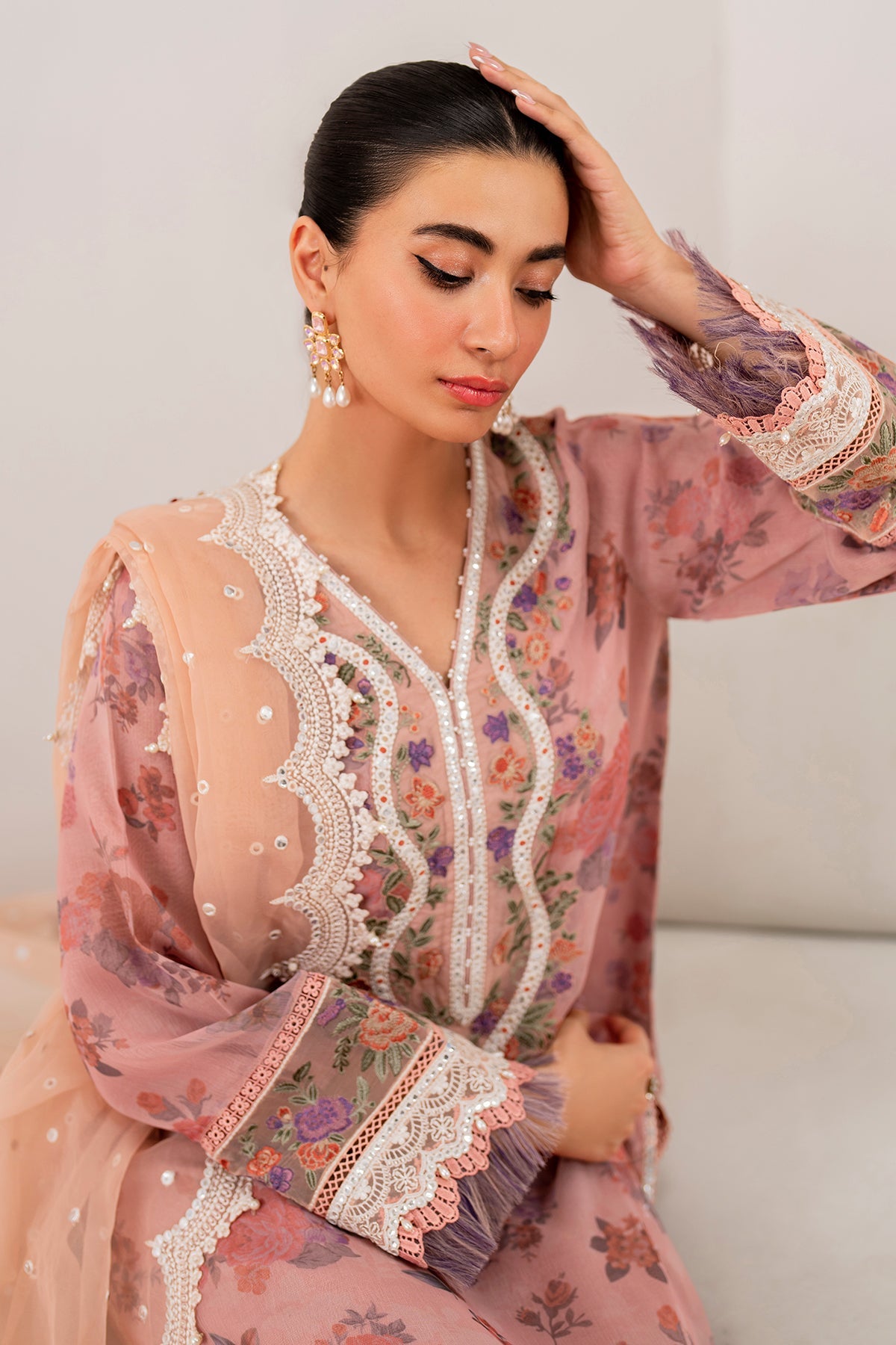 EMBROIDERED CHIFFON UF-705