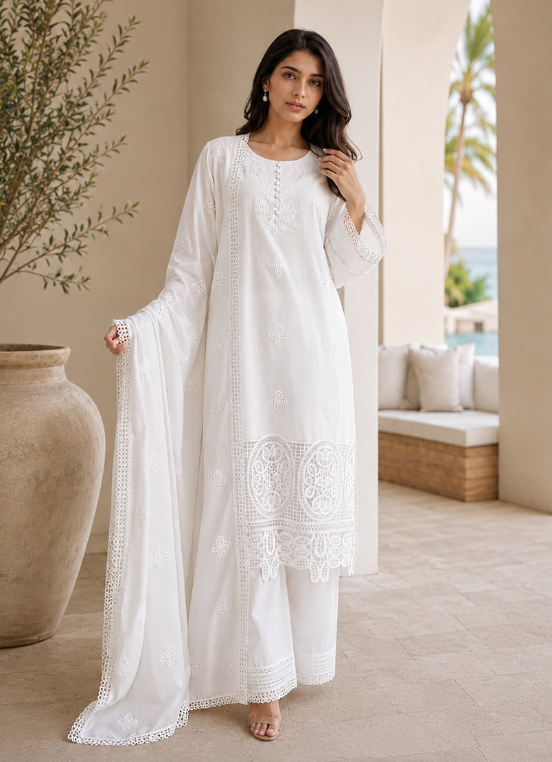 Embroidered 3 PC Suit