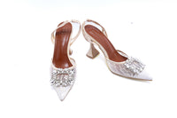 Mila Mesh Silver Crystal Heel