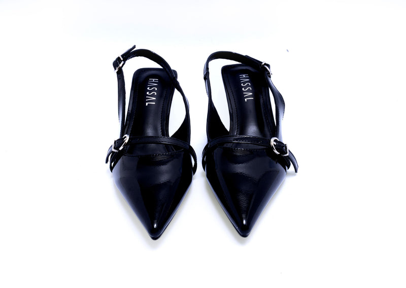 Maya Black Strap Heel