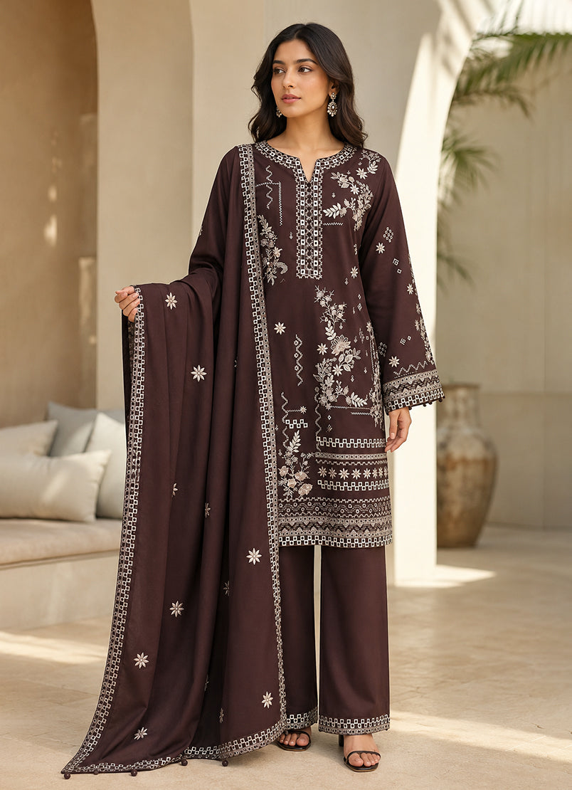 Embroidered 3 PC Suit