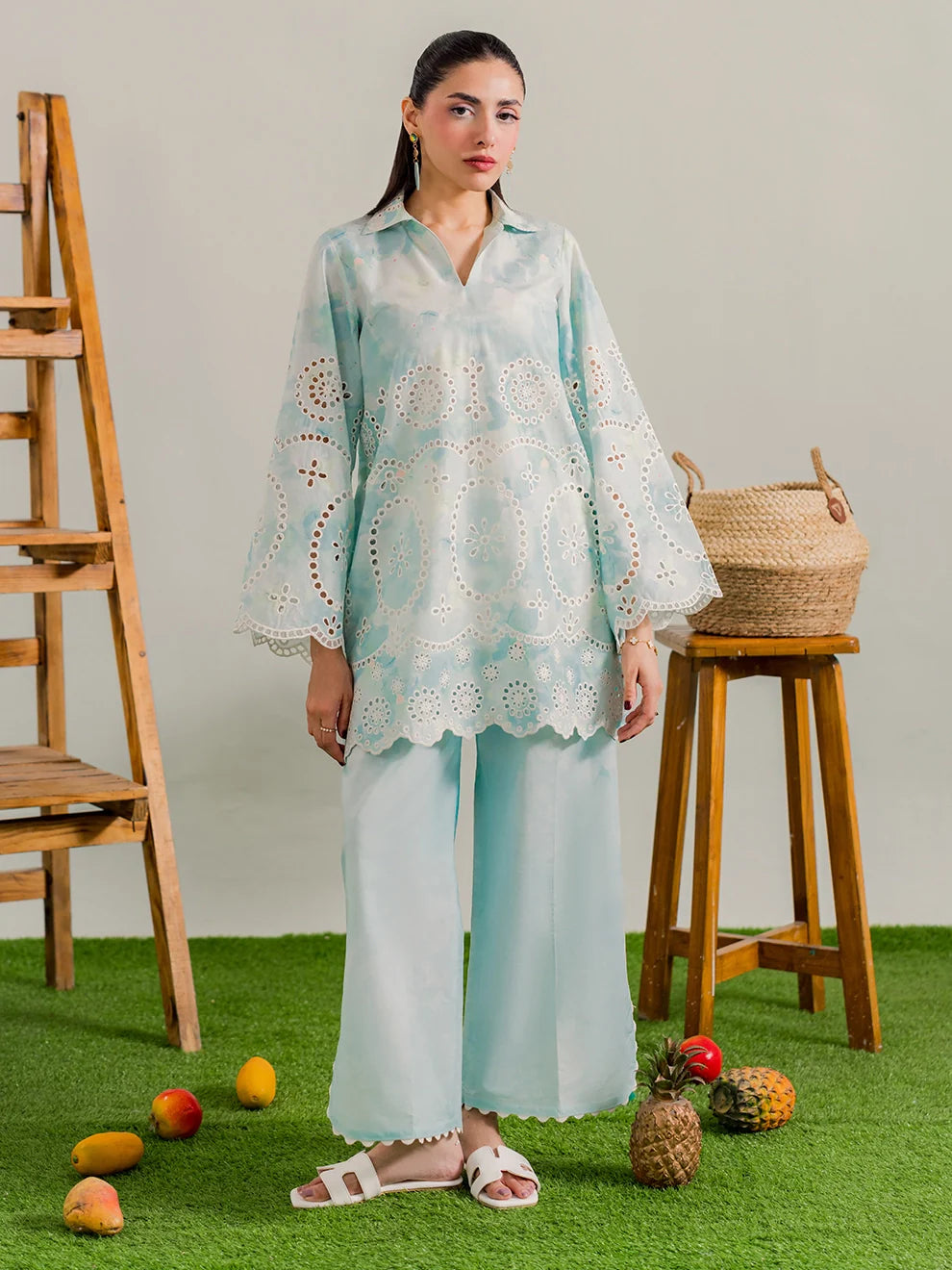 Eyelet - 2Pc Printkari Suit