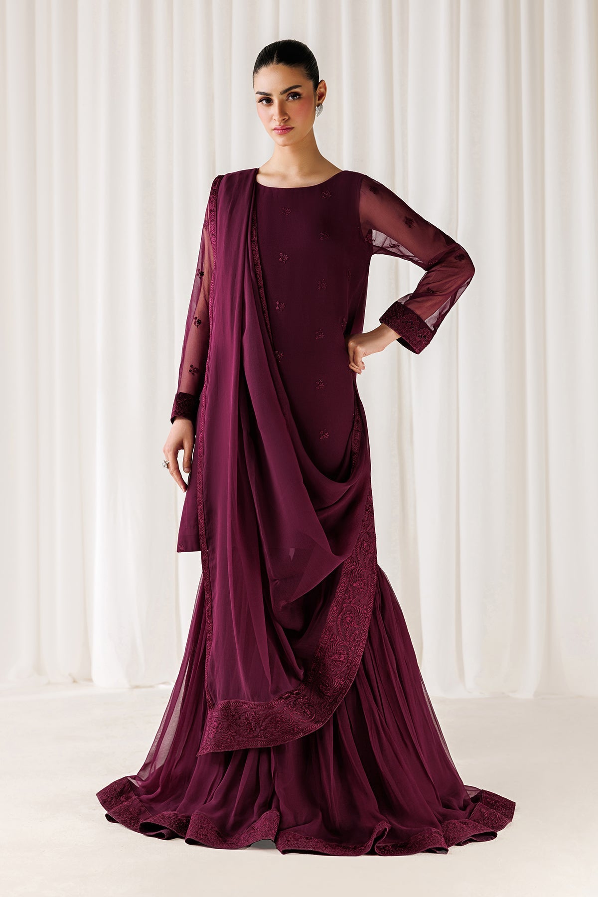 Plain Chiffon Dupatta-114