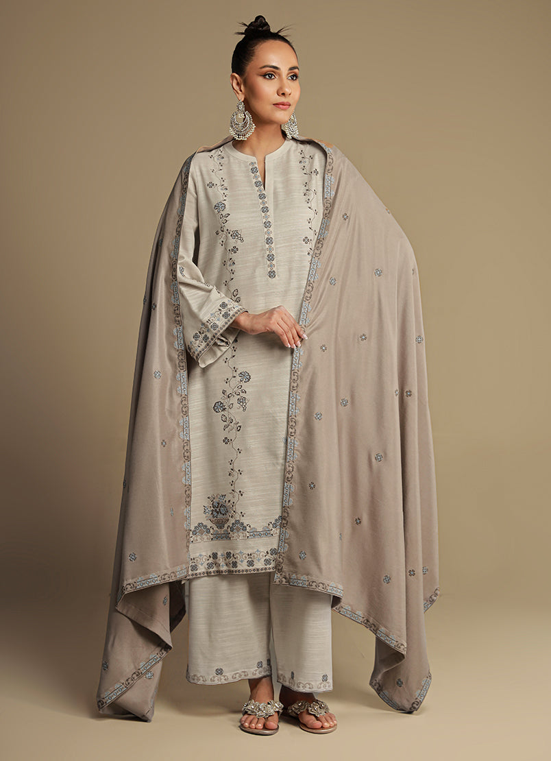3 Pc Khaddar Embroidered Suit