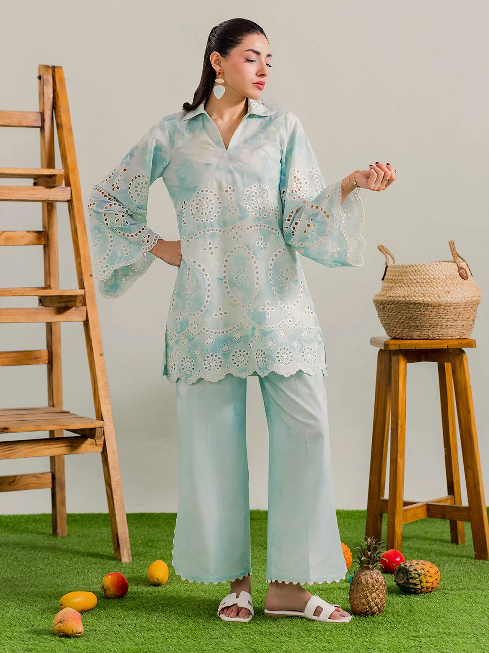 Eyelet - 2Pc Printkari Suit