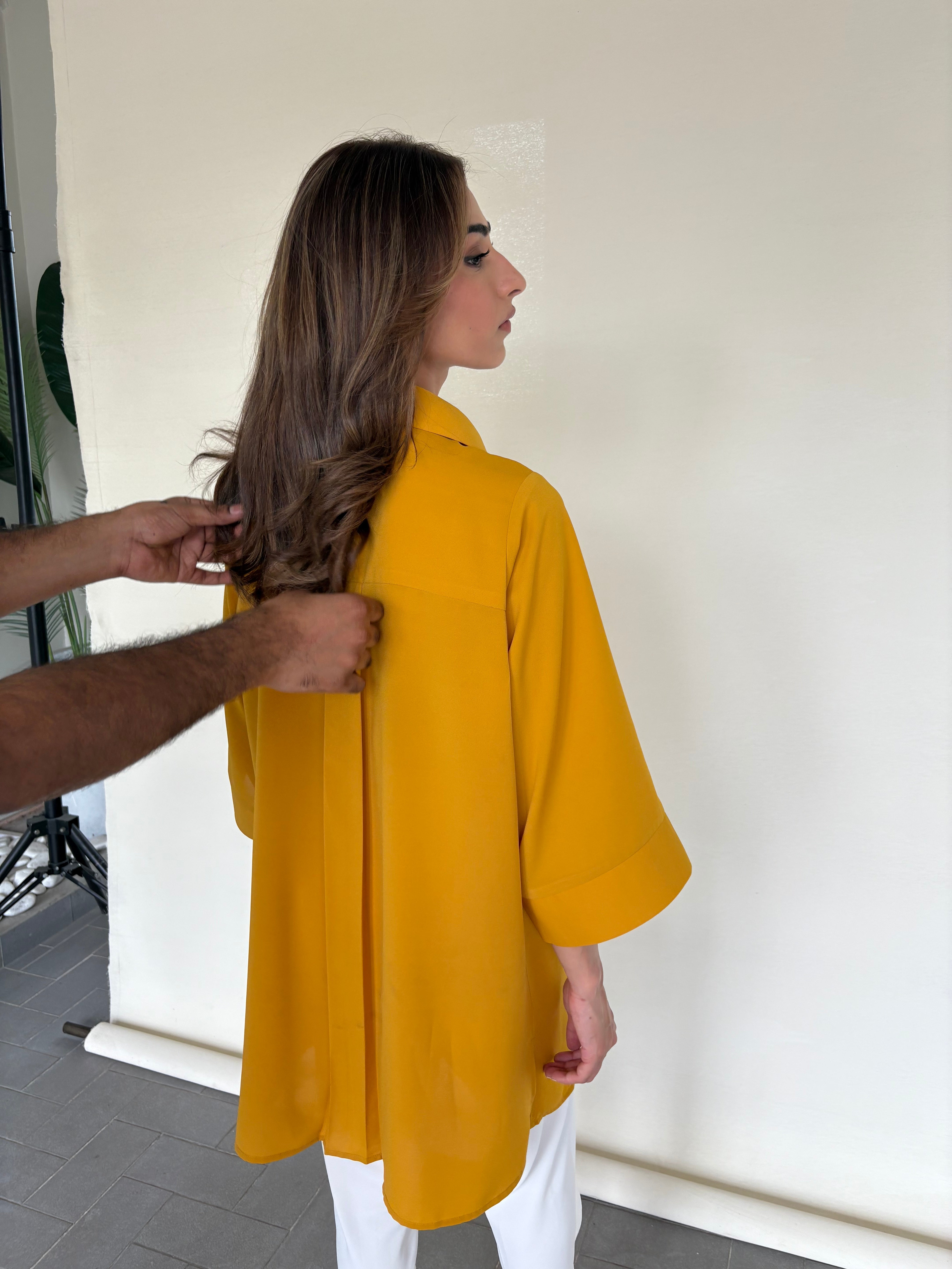 Mustard Toby Tunic with Tulip Shalwar