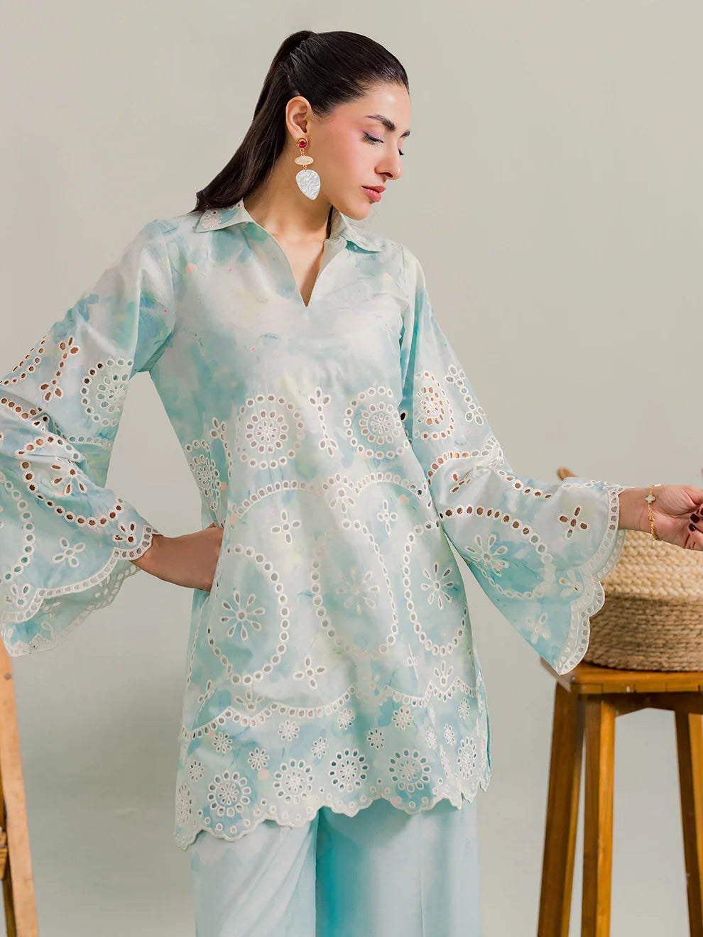 Eyelet - 2Pc Printkari Suit