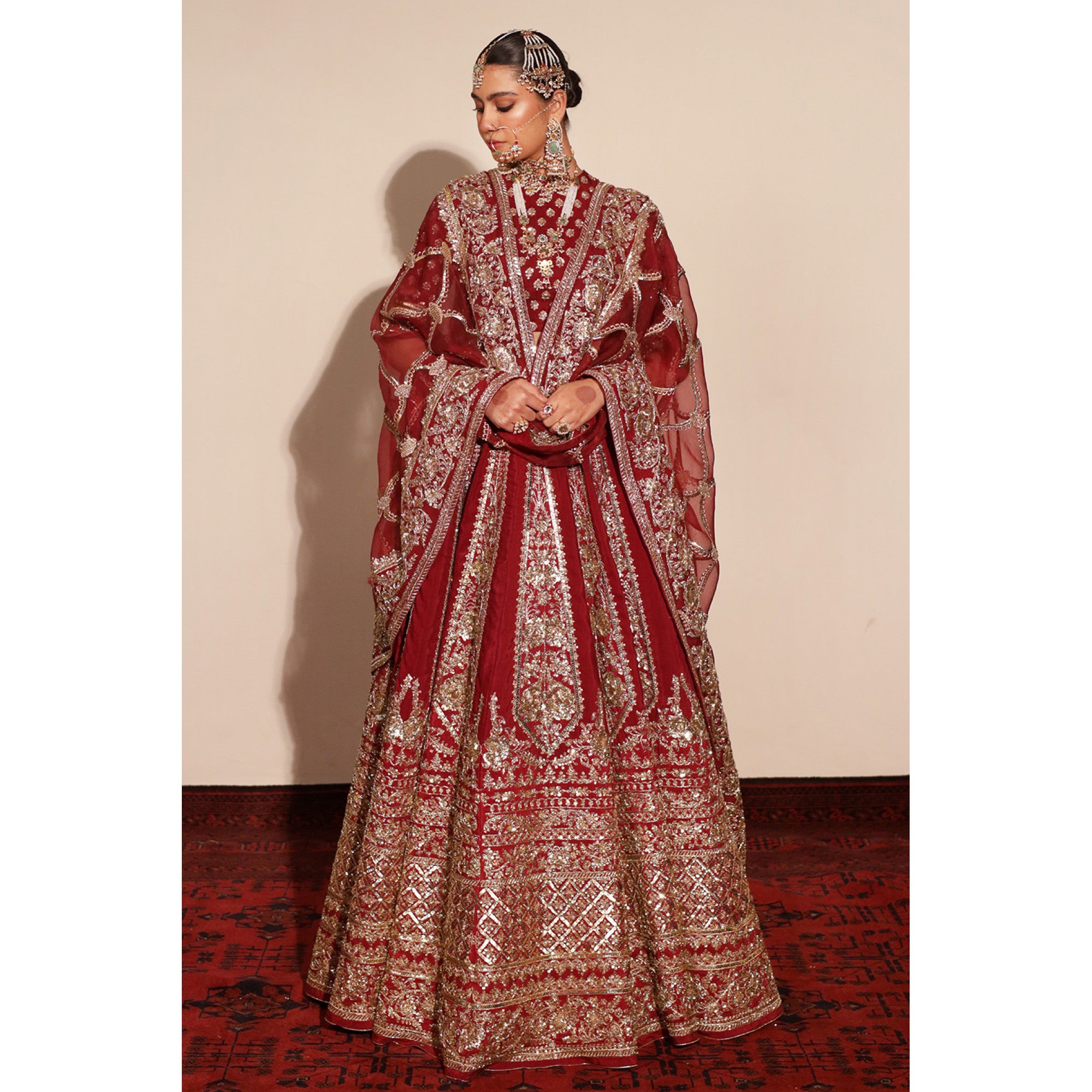 Deep Red Bridal Lehnga Choli