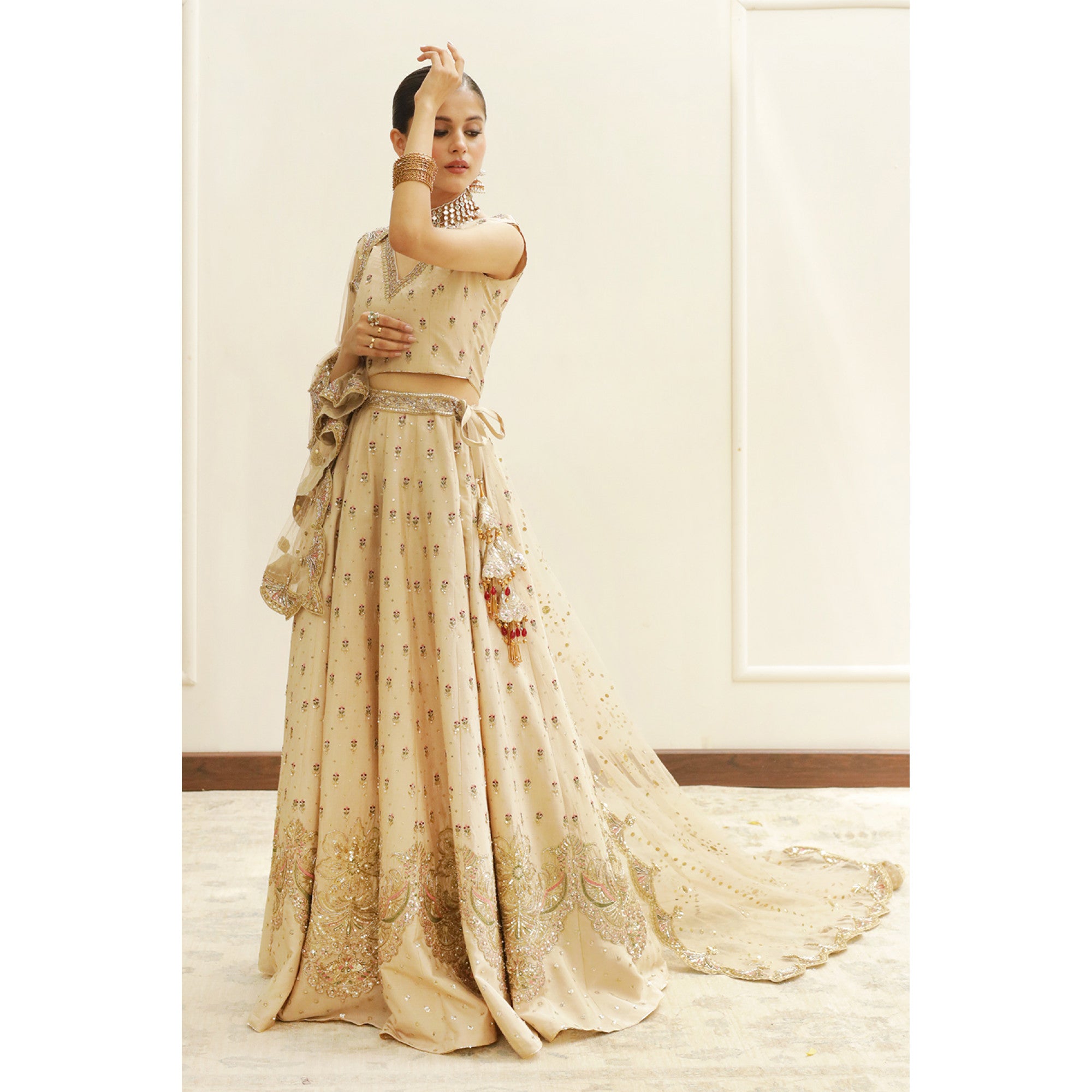 Beige Lehnga Choli