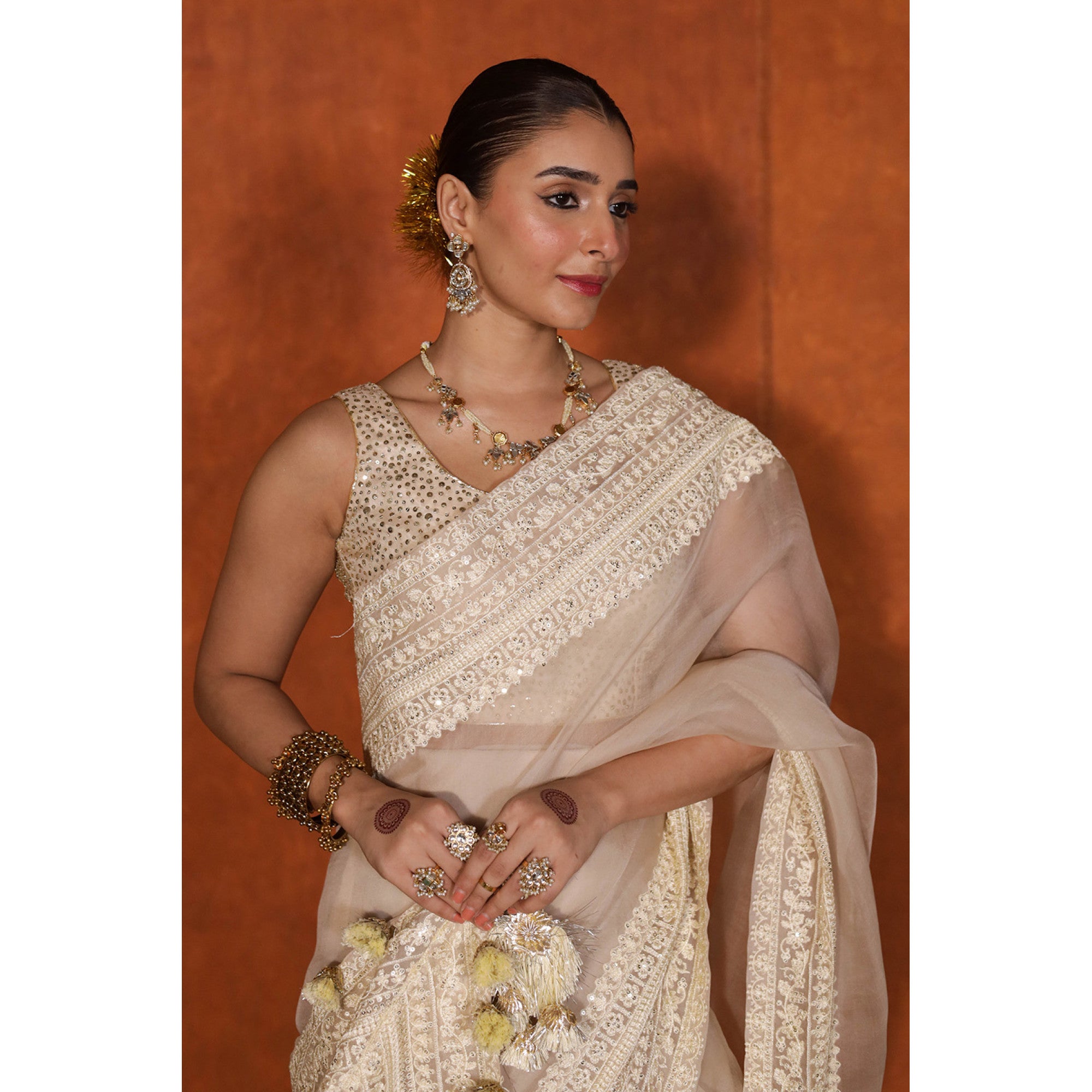Ivory Saree
