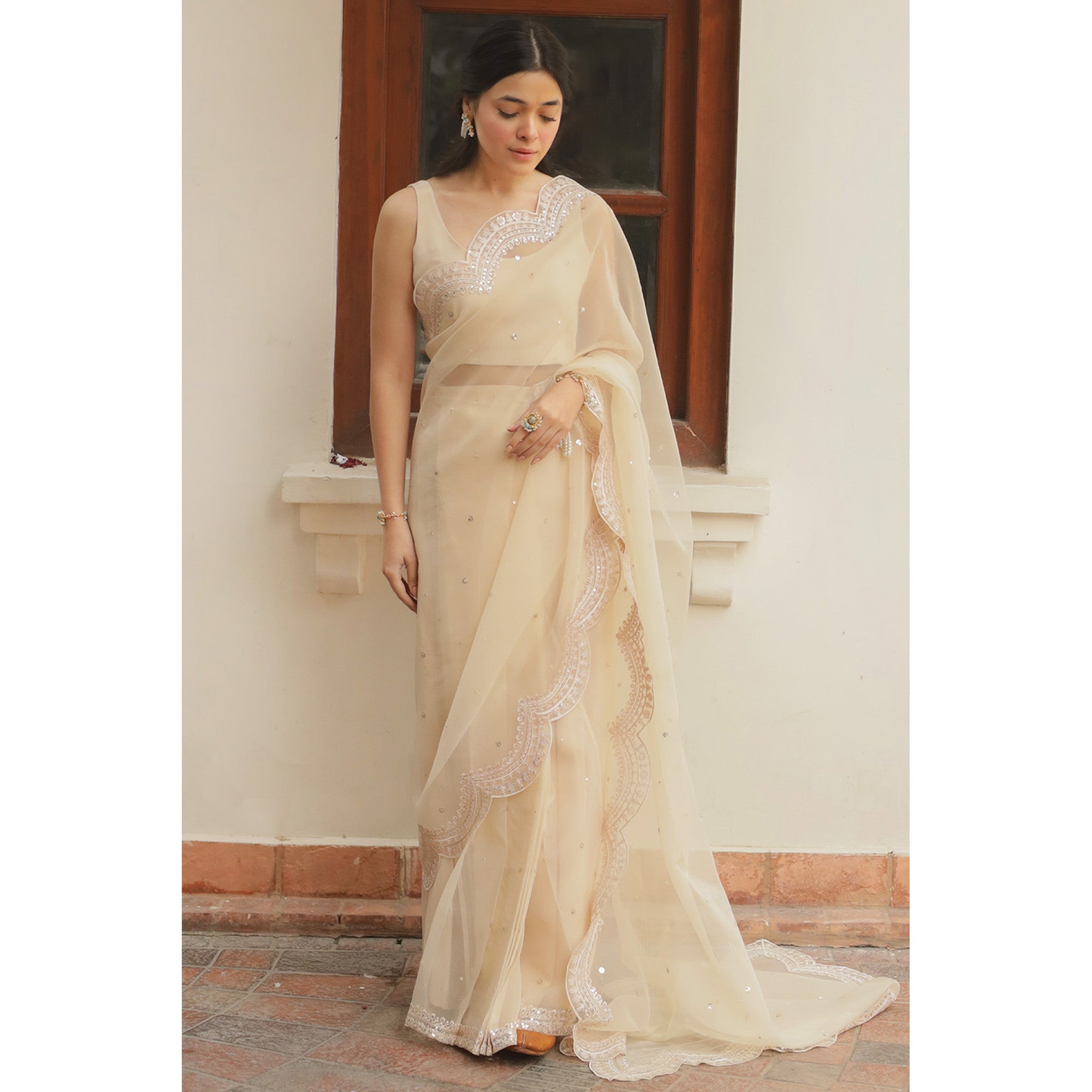 Ivory Saree