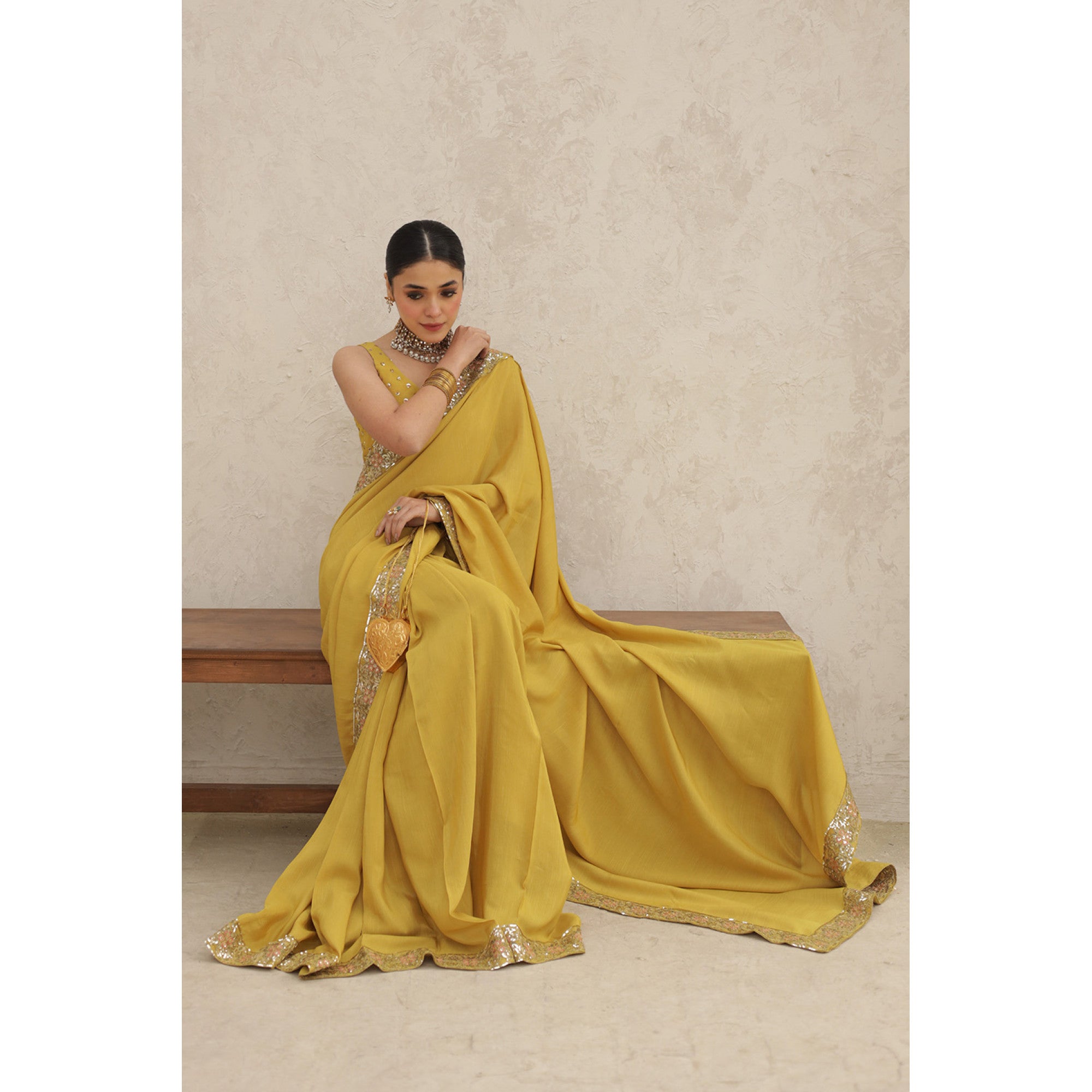 Mustard Saree