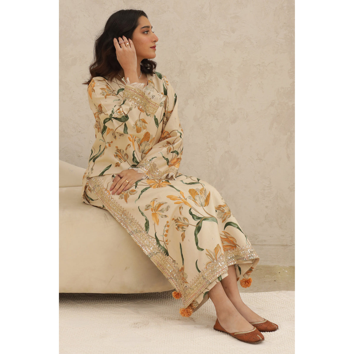 Ivory Floral Outfit