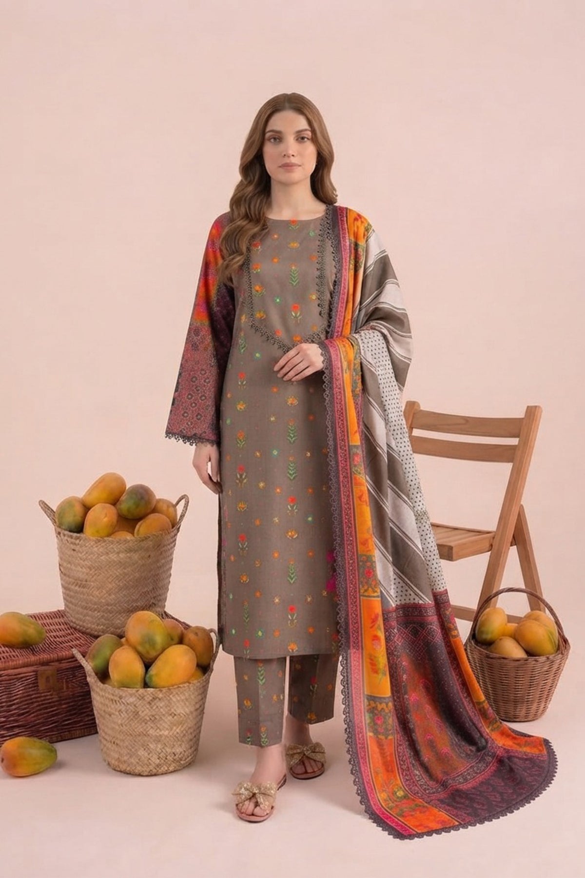 3-PC Stitched Embroidered CPM-6-218