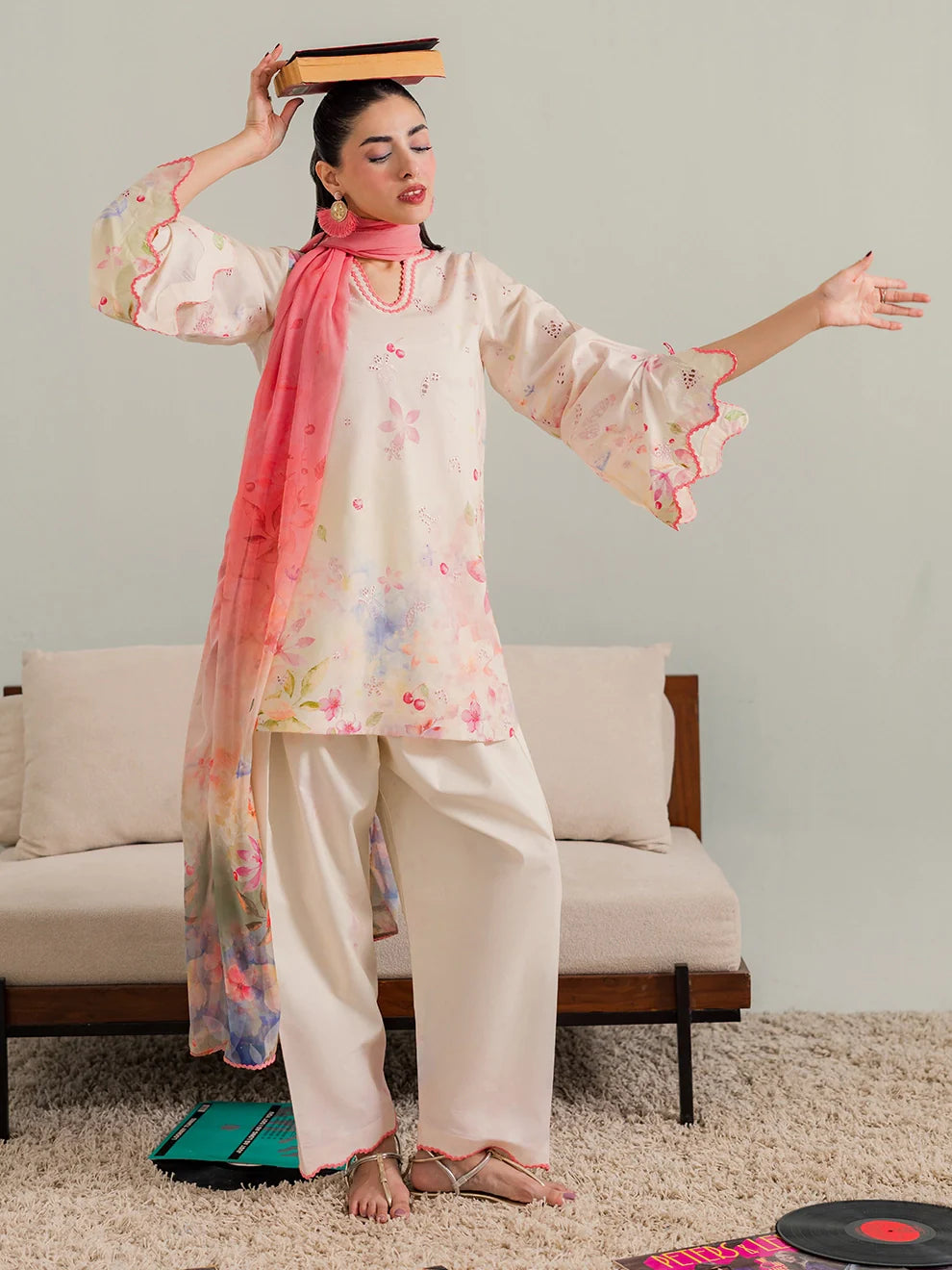 Poise - 3Pc Printkari Suit