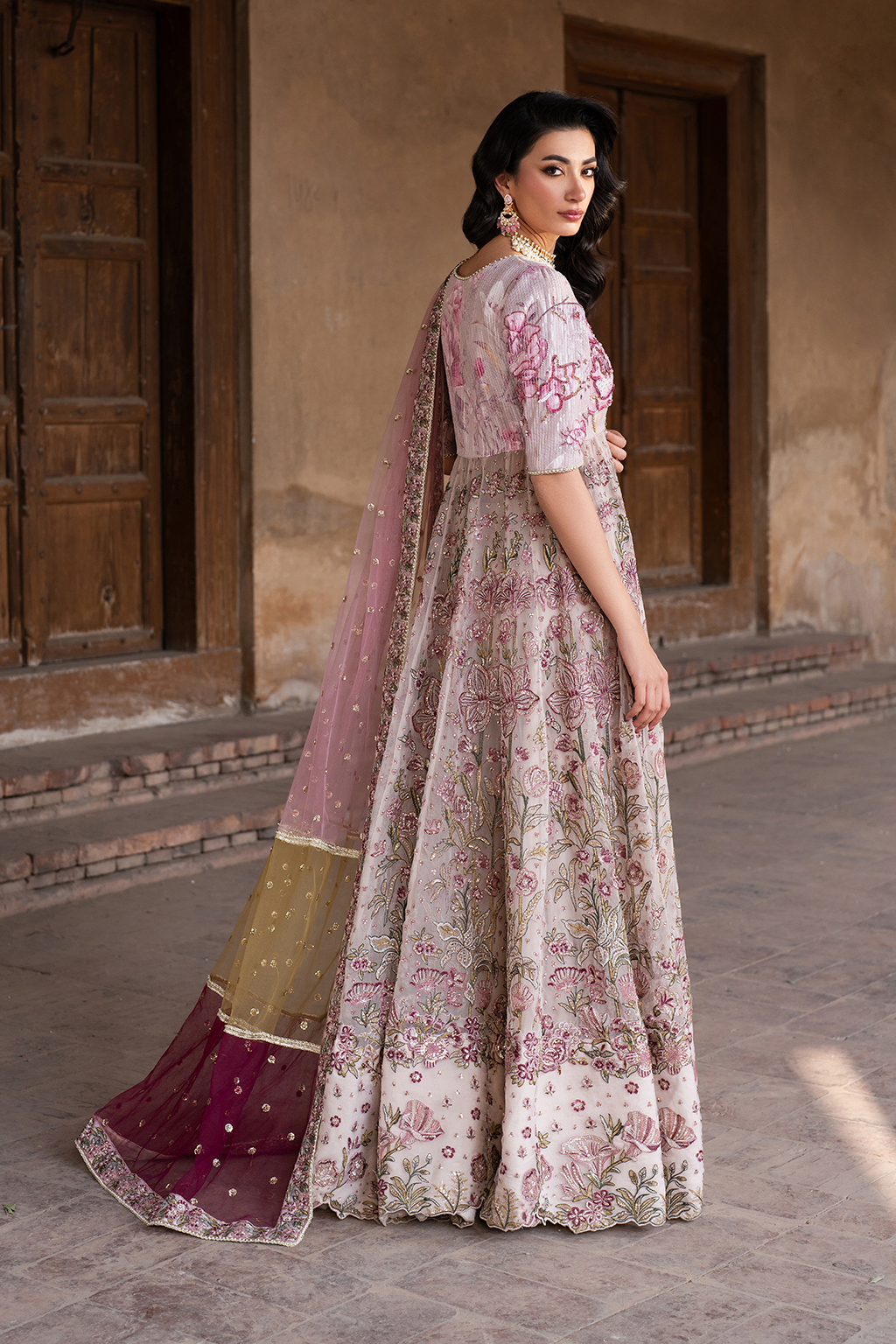ILC-08 Embroidered Printed Silk (FROCK)