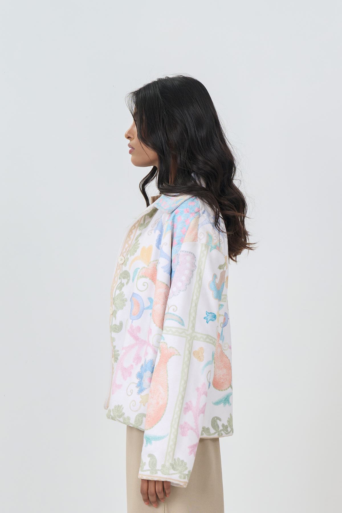 Button Down Collar Jacket (Off White)