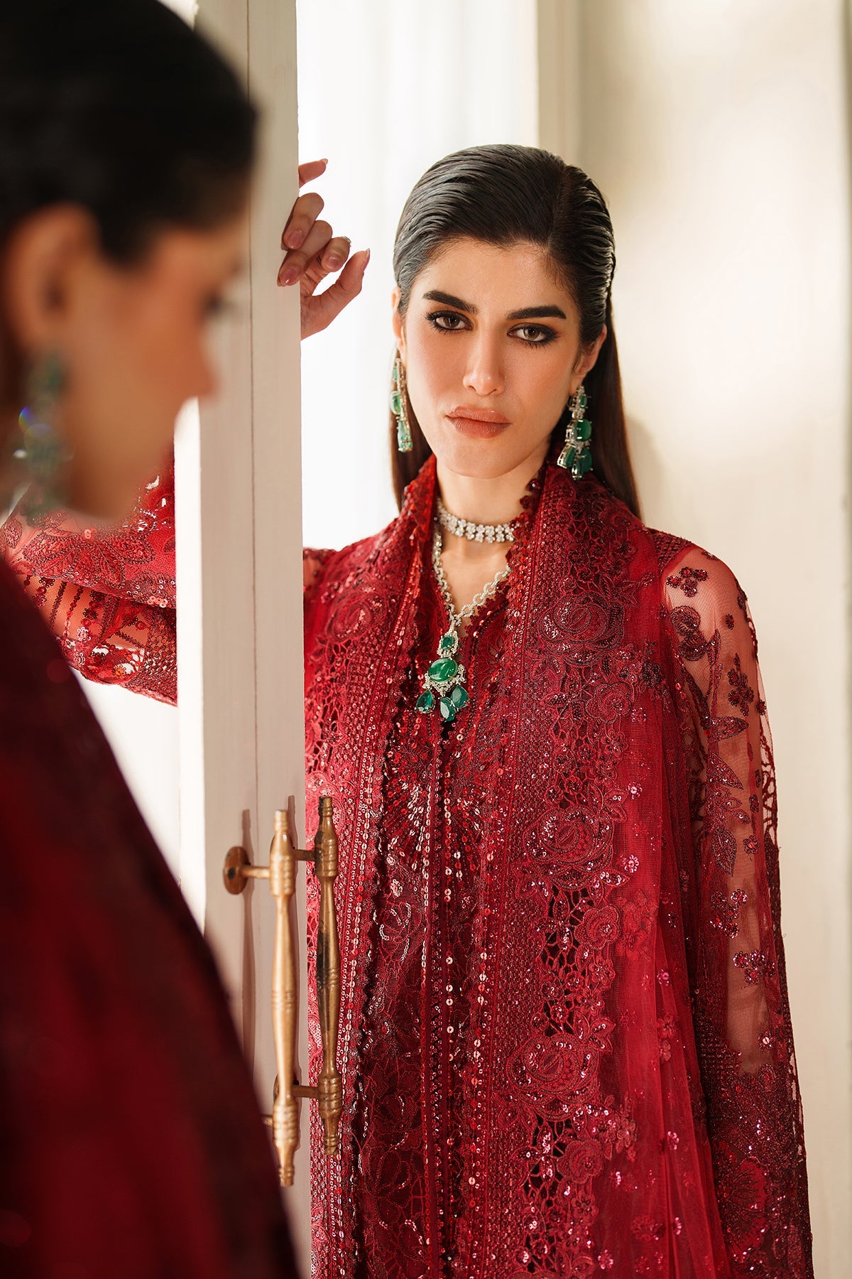 EMBROIDERED NET CH14-01 STITCHED