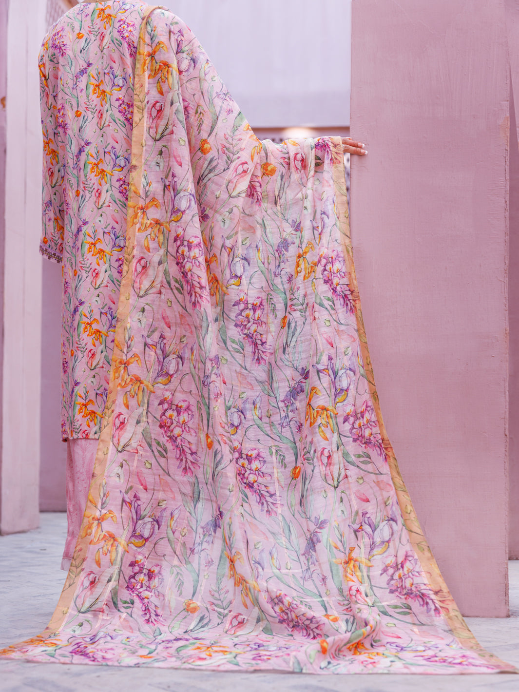 Pink Maple Silk 3Pc Unstitched - ALP-3PS-1909