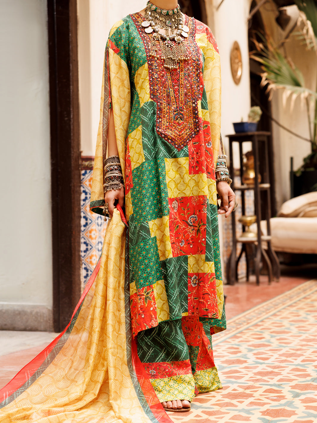 Multicolor Poly-Lawn 3Pc Unstitched - ALP-3PS-1957A