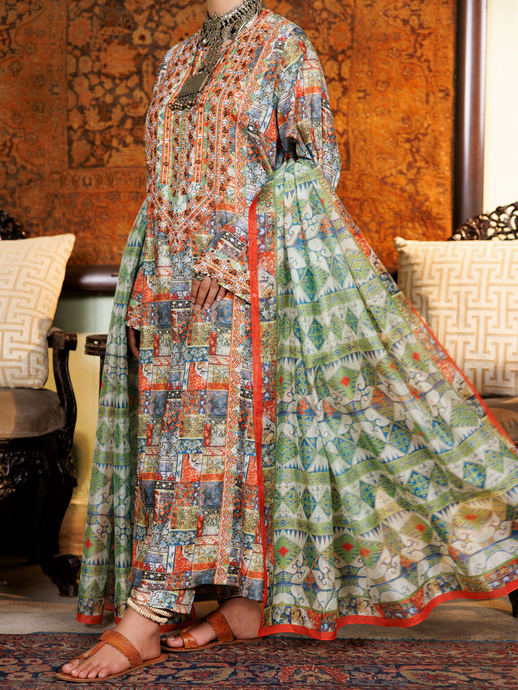 Light Green Poly-Lawn 3Pc Unstitched - ALP-3PS-1960A