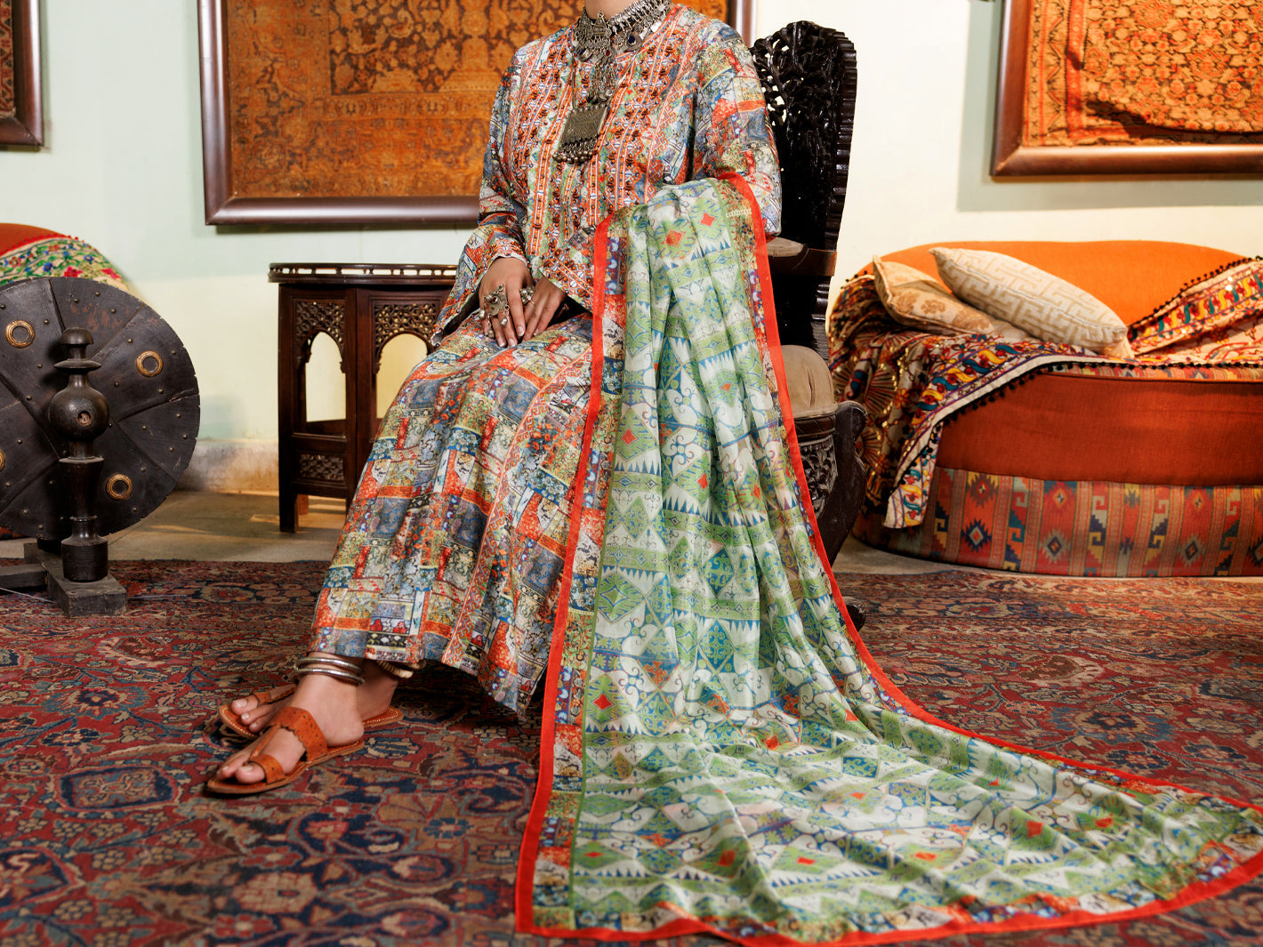 Light Green Poly-Lawn 3Pc Unstitched - ALP-3PS-1960A