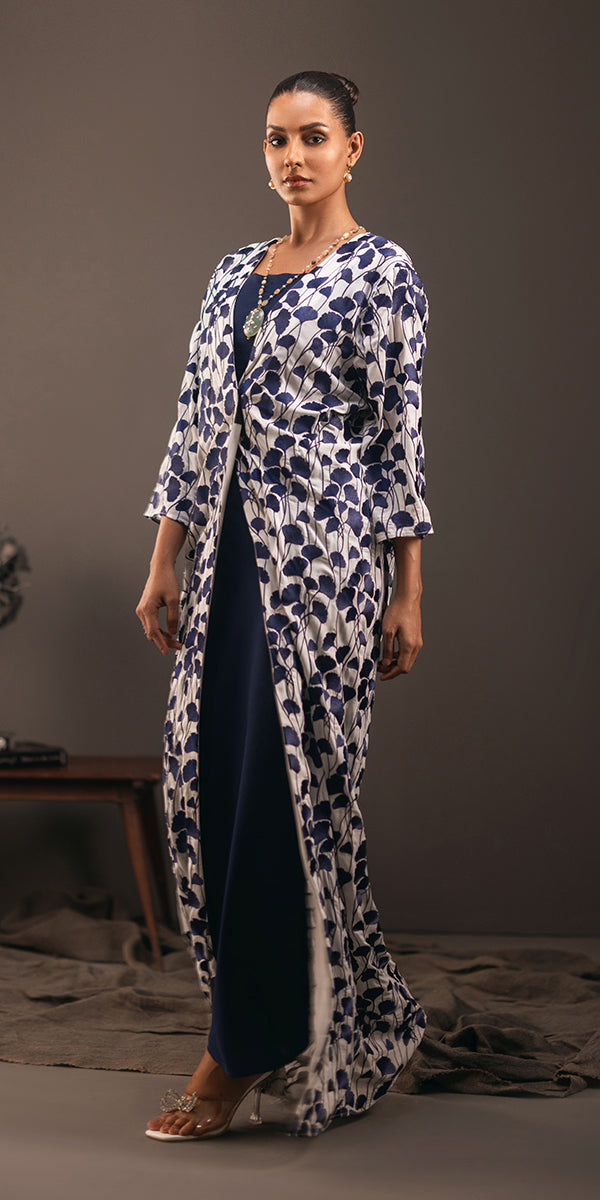 Linen Blend Printed Dress