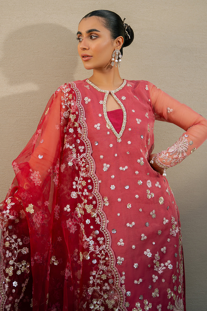 CRIMSON FIRE-3PC ORGANZA EMBROIDERED PRET