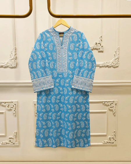 Digital printed lawn Shirt-S115218