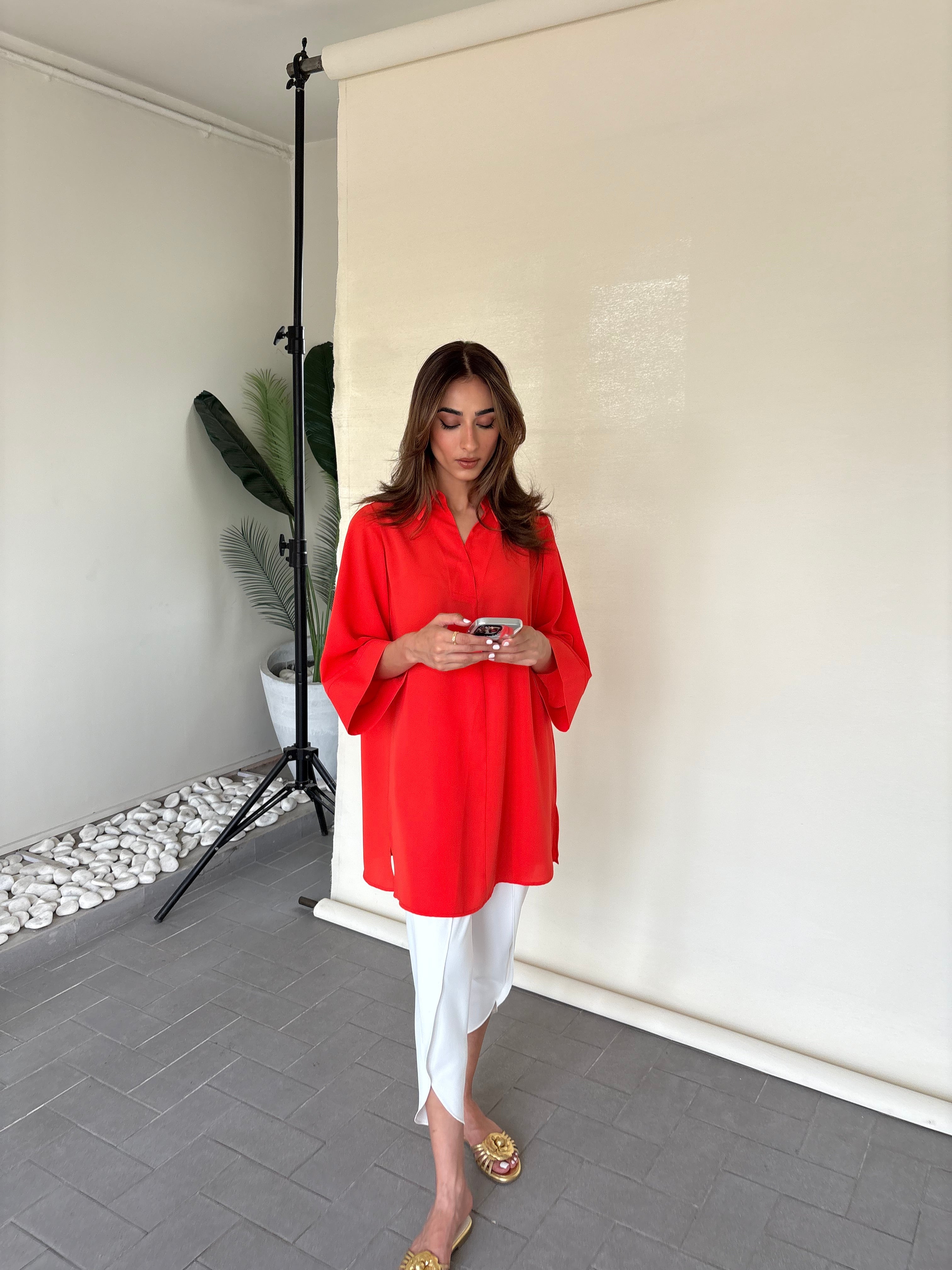 Orange Toby Tunic with Tulip Shalwar