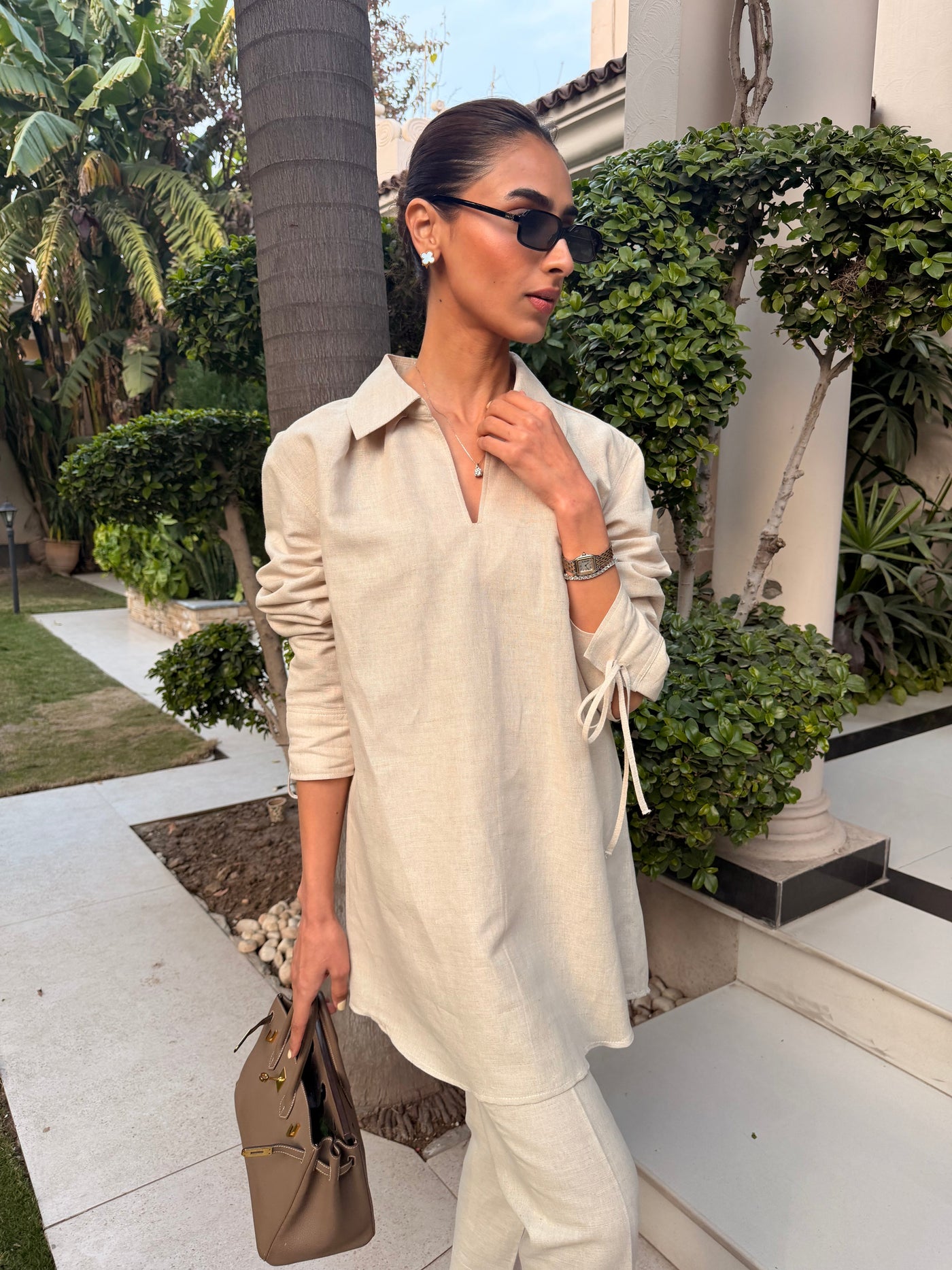 Beige Bow Set
